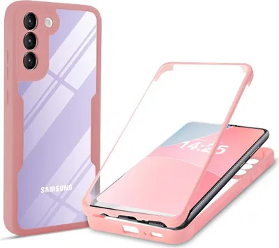 Produktbild von 360 Grad Rundum Schutz Handyhülle für Samsung Galaxy S21 FE 5G Full Cover Vollschutz Case Farbe: Rose