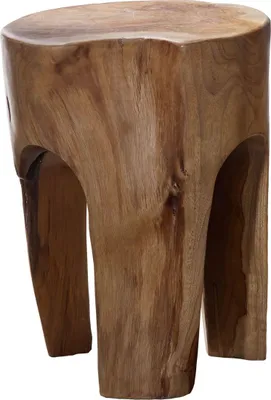 Produktbild von MASSIVMOEBEL24 Hocker Teak Wurzel 30x30x40 natur lackiert UNIKA #154