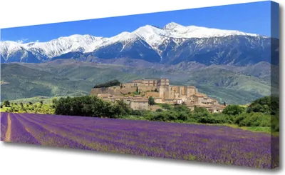 Produktbild von Tulup Leinwand-Bilder 125x50 Wandbild Canvas Kunstdruck Wiese Blume Gebirge Landschaft