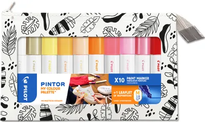 Immagine prodotto di Marcatore a pigmenti PILOT PINTOR "My Colour Palette" Colori caldi 10 marcatori