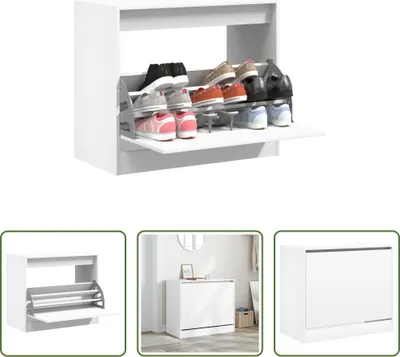 Obrázek produktu pro The Living Store botník bílý 80x42x69 cm materiál na bázi dřeva