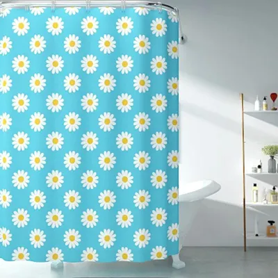 Produktbild von LIONMOOD Duschvorhang - Badewannen Vorhang inkl. Haken - PEVA - 180x200cm - Blumen I