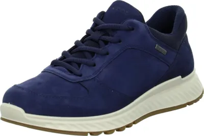 A single blue Ecco sneaker is shown from a side angle against a white background.