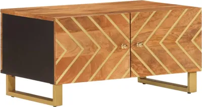 Produktbild von vidaXL Couchtisch Braun und Schwarz 80x50x40 cm Massivholz Mango