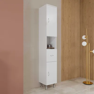 Produktbild von Standsäule für Badezimmer glänzend weiß h 198 cm | Easy
