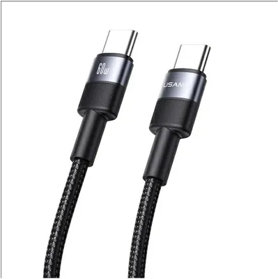 Produktbild von Usams Kabel Usb-C Na Usb-C 60W 1.2M      Aluminum Alloy Data Cable Sy Series Sj724Usb01 (Us-Sj724)