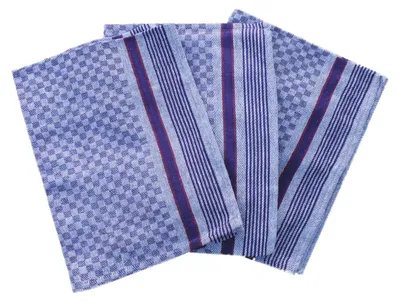 Produktbild von Grubenhandtuch / Arbeitstuch, 45x90cm, Baumwolle, kariert blau/weiß, 3 Stück