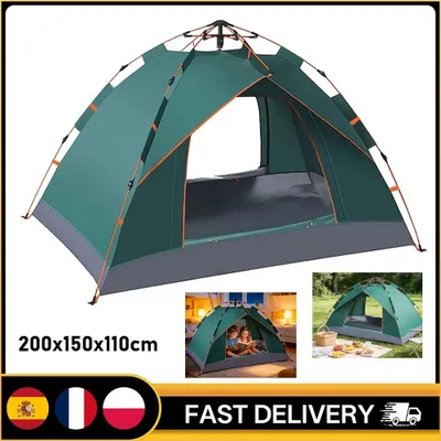 Produktbild von Faltbares Campingzelt für den Außenbereich, für 2 Personen, tragbar, wasserdicht, UV-beständig, automatische Aufstellung, einfach zu bedienen