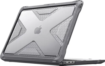 Produktbild von Fintie Hülle Kompatibel mit MacBook Pro 13 Zoll M2/M1 (2022-2016) A2338/A2289/A2251/A2159/A1989/A1706/A1708, Ganzkörper-Rugged TPU Stoßstange Schutzhülle Kompatibel mit MacBook Pro 13, Grau