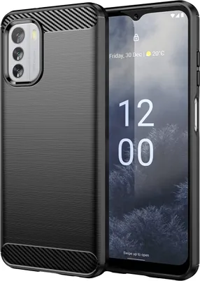 Produktbild von Nokia G60 Hülle, Carbon-Faser TPU Silikon Stoßfest Schutzhülle für Nokia G60 Schwarz
