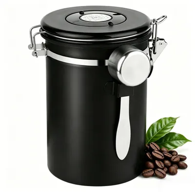 Kaffeebehälter 1,8 l, Edelstahl, lufdicht mit Datumsanzeige