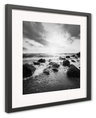 Produktbild von STYLER Wandbild 30x30 cm Tide Modernpik Meerbild Küstenbild Naturbild Wanddeko Wohnzimmer Schlafzimmer Büro Design