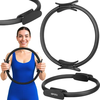 Obrázek produktu pro Gymtek® Pilates kruh, odporový kruh, kruh na jógu, fitness kruh, trenažér na břicho, trenažér na nohy, pilates kruh, trenažér na stehna - 38 cm - Fitness