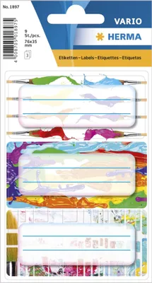 Produktbild von HERMA Buchetiketten VARIO "Farben" 76 x 35 mm 3 Blatt à 3 Etiketten