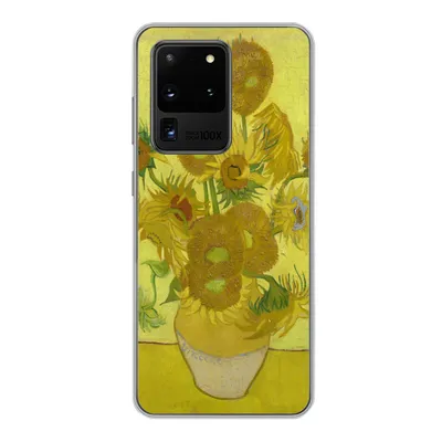 Produktbild von MuchoWow® Handyhülle Schutzhülle Hülle für Samsung Galaxy S20 Ultra Sonnenblumen - Vincent van Gogh Silikon Softcase Handy Hülle - Karteninhaber