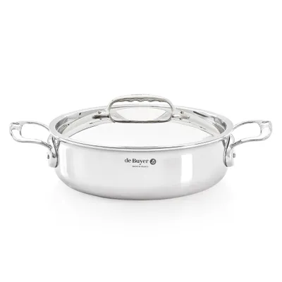 Produktbild von De Buyer Affinity Bratentopf niederer mit Deckel 24 cm