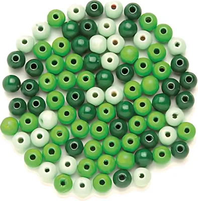 Produktbild von Glorex Holzperle grün mix 6 mm - 118 Stück