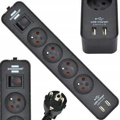 Produktbild von Brennenstuhl Ecolor Steckdosenleiste 4-fach mit USB 1.5m