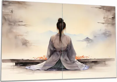 Produktbild von Wallario Herdabdeckplatte aus Glas, Größe 80 x 52 cm 2-teilig, Motiv Morgenstille