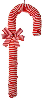 Produktbild von Clayre & Eef Weihnachtsanhänger Zuckerstange 56 cm Rot Weiß Kunststoff
