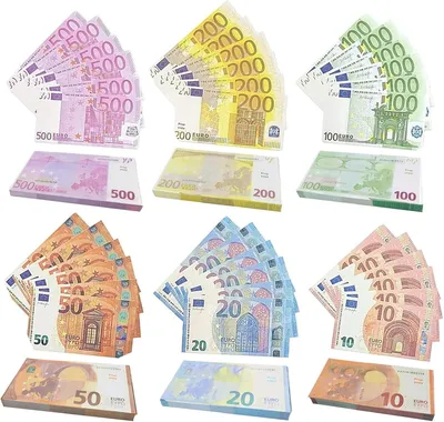 Produktbild von Spielgeldset Euro-Banknoten 120 Blatt, 10 bis 500 Euro, für Kinder