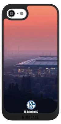 Produktbild von NIVOCASE Handyhülle für Apple iPhone SE (2022)  Hülle NIVOpure Case Schwarz FC Schalke 04 Offizielles Lizenzprodukt Stadion