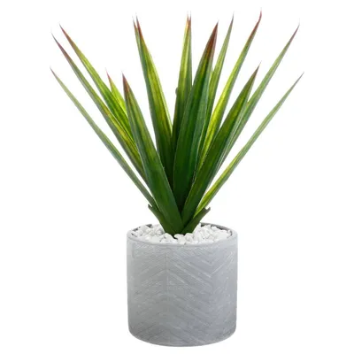 Image de Pot en céramique en forme d'aloe vera artificiel, h 48 cm - Atmosphera créateur d'intérieur