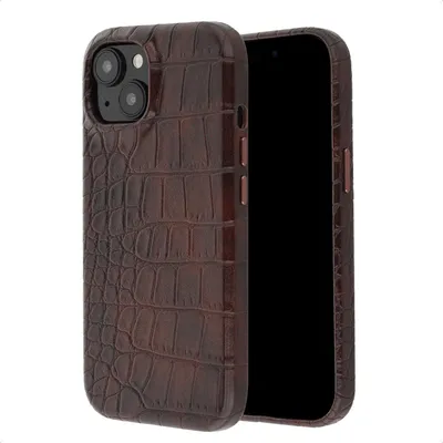 Zdjęcie produktu dla Etui Selencia Croco z MagSafe do Apple iPhone 15 – Choco Brown