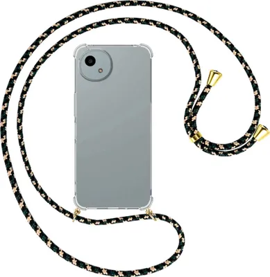 Produktbild von Handykette Backcover-Schutzhülle mit Band (Metall goldfarben) für Sharp Aquos wish 4 - camouflage