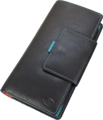 Produktbild von Christian Wippermann XXL Bunte Leder Brieftasche Damen Geldbörse im Hochformat Rindleder