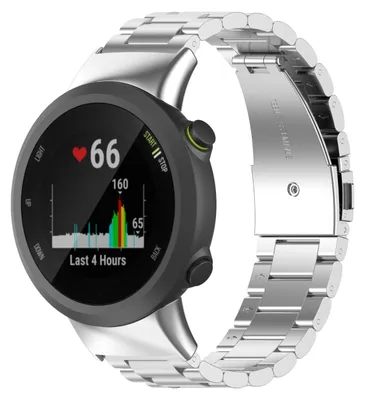 Produktbild von By Qubix Edelstahl-Gliederarmband - Silber - passend für Garmin Forerunner 45 / 45S