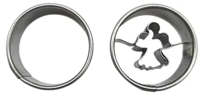 Productafbeelding van Keksvorm. Set van 2 stuks: engel + kerstman. Diameter: 4 cm