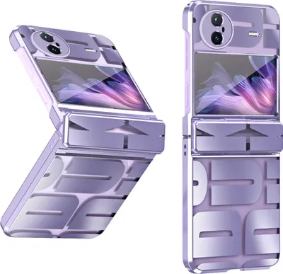 Produktbild von Hülle für Vivo X Flip Hülle mit Scharnierschutz, Galvanisierter Klar Schutzhülle Lila
