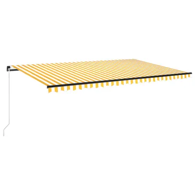 Image de vidaXL Store manuel rétractable 500x300 cm jaune et blanc