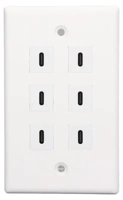 Image de Prise murale USB à 6 ports de type C – Prise USB murale polyvalente – Prise USB pour bureaux et entreprises