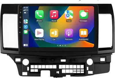Zdjęcie produktu dla Radio samochodowe z Bluetooth i CarPlay do Mitsubishi Lancer 10 CY (2007–2012) – kompatybilne z Apple i Android – system stereo – system nawigacyjny – 2 GB pamięci RAM, 64 GB pamięci