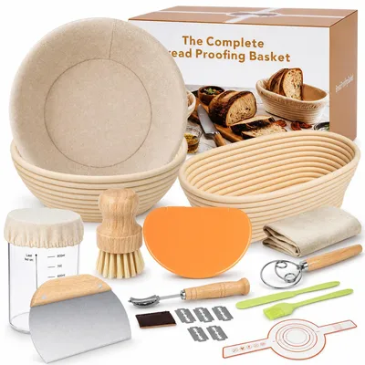 Produktbild von Elzusha – 21-teiliges Starter-Set zum Brotbacken mit Gärkörben