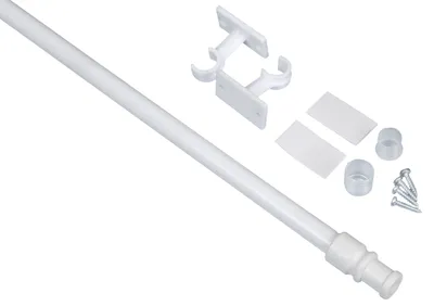 Produktbild von Cafehausstange weiss ausziehbar 75-125 cm Halter Gardinenstange