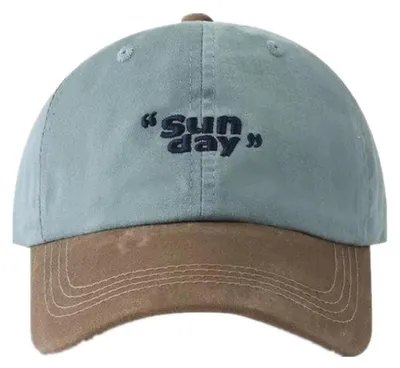 Immagine prodotto di Cappello da baseball snapback vintage, ricamato, con protezione UV, stile "docker", colore blu "Sunday", in cotone