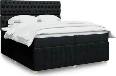 Produktbild von vidaXL Boxspringbett mit Matratze Schwarz 200x200 cm Stoff