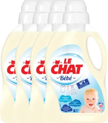 Immagine prodotto di Le Chat Gel Bebe - Detersivo liquido per bucato - Confezione risparmio - 4 x 32 lavaggi