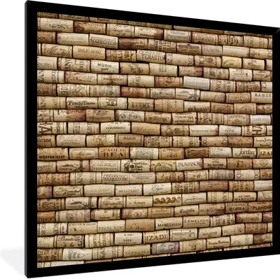 Produktbild von MuchoWow® Gerahmtes Poster Korken in einer Reihe 40x40 cm - Poster mit Schwarzem Bilderrahmen Wandposter Rahmen Foto Bilder - Mit Rahmen - Wanddekoration Schlafzimmer