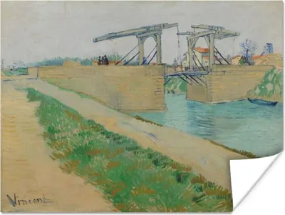 Produktbild von MuchoWow® Poster Die Brücke von Langlois - Vincent van Gogh 80x60 cm - Kunst für zu Hause