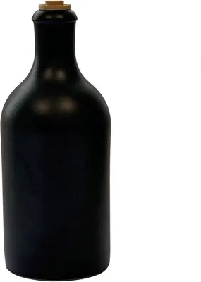 Produktbild von Famanu Öldispenser 500 ml Keramik mit Schenktuit - 2 Stück, Schwarz