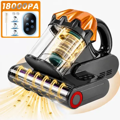Produktbild von Grenintol Milbensauger, Milbenstaubsauger 550W, 18kPa Saugkraft, UV-C 253,7nm, 65°C Heißluft, Milbensensor, HEPA Filter, Handstaubsauger für Matratzen