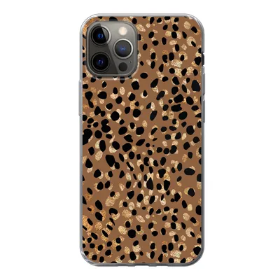 Produktbild von MuchoWow® Handyhülle Schutzhülle Hülle für iPhone 12 Pro Tiermuster - Luxus - Gold - Braun Silikon Softcase Handy Hülle - Abdeckung