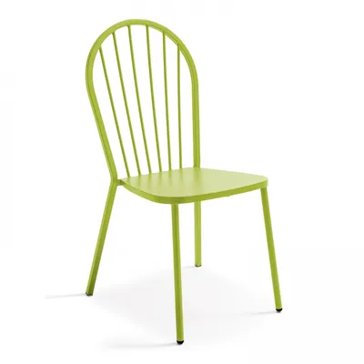 Immagine prodotto di Poltrona da giardino in metallo verde per bistrot - Oviala Honfleur