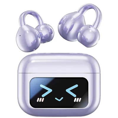 Produktbild von Clip-on-Bluetooth-Kopfhörer, offene Ohrhörer 5.4 Bluetooth, aktive Geräuschunterdrückung, kabellose Kopfhörer, Sport-Clip-on-Ohrhörer (lila)