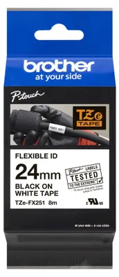 Produktbild von Brother TZE-FX251, Schwarz auf weiss, TZe, Wärmeübertragung, Philippinen, 5 Jahr(e), Brother