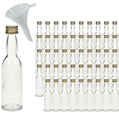 Obrázek produktu pro Elzusha – Sada 50 mini skleněných lahviček s nálevkou